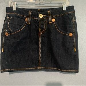 True Religion Denim Dark Wash Mini Skirt